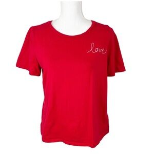 💌 Valentine’s Day Teacher Red Love Embroidered Women's Top
